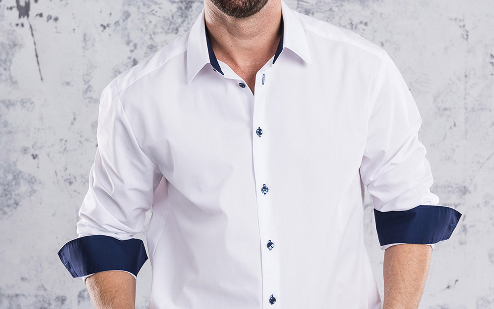 BUSINESS&CASUAL Hemd 1/1, kontrast, Herren Mood