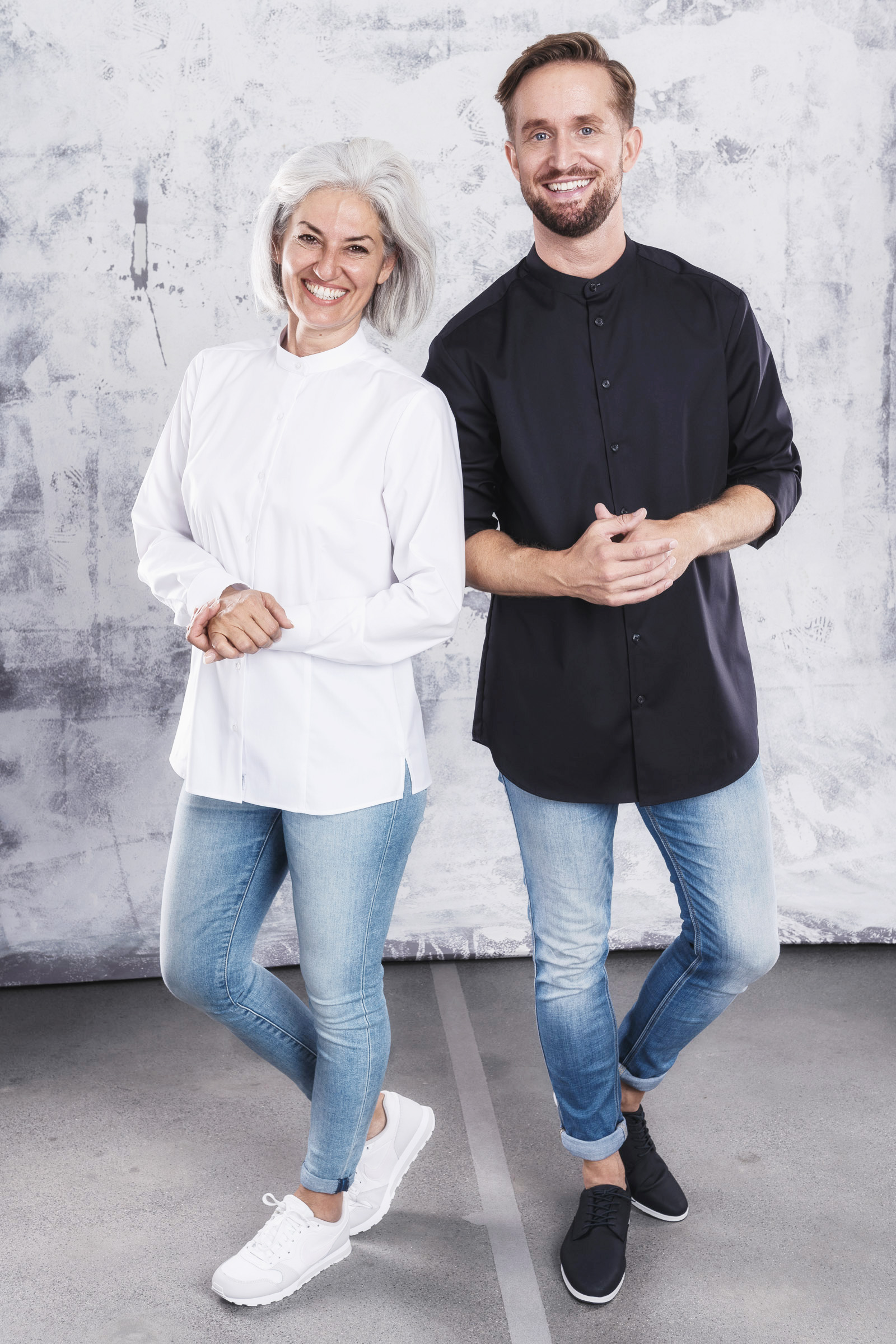 BUSINESS&CASUAL Stehkragenhemd 1/1, Herren Mood